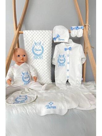 10’lu Hastane Çıkış Seti Melek Taçlı Fiyonklu