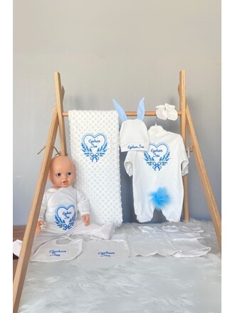 10’lu Hastane Çıkış Seti kalp çiçekli