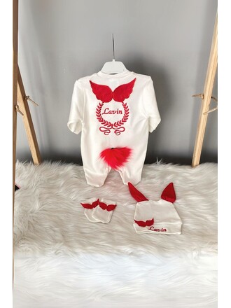 Hastane Çıkış Seti 3’lü  Kanatlı Çiçek Demetli