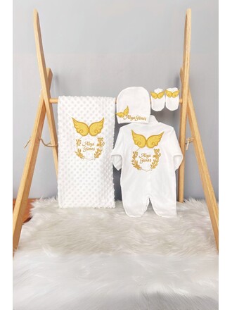 Hastane Çıkış Seti 4’lü Çiçek Çelenk Kanatlı