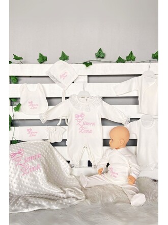 10’lu Hastane Çıkış Seti Kurdalele Nakışlı