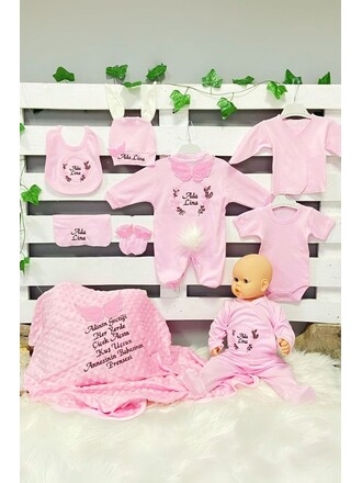 10’lu Hastane Çıkış Seti Çiçek Kanatlı Model