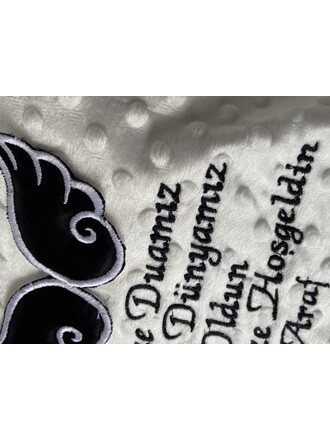 Hastane Çıkış Set Battaniyesi Kanatlı Özel Yazılı 2