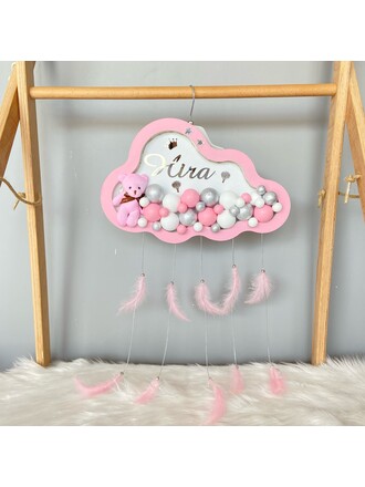 Yeni doğan Bebek Kapı Süsü Açık Pembe