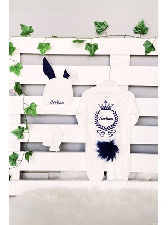 Hastane Çıkış Seti 3’lü Beş TaçlıTavşanlı Tulum