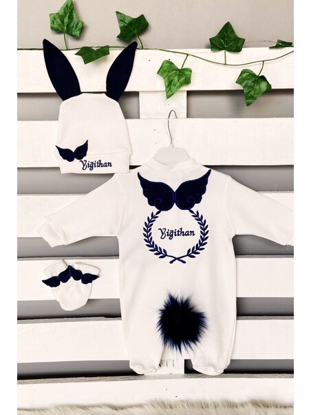 Hastane Çıkış Seti 3'lü Kanatlı Kısa Çelenk Model